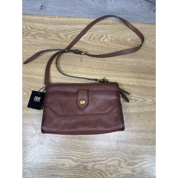Frye Lucy Small Cognac Leather Crossbody Convertable Bag - Picture 1 of 9